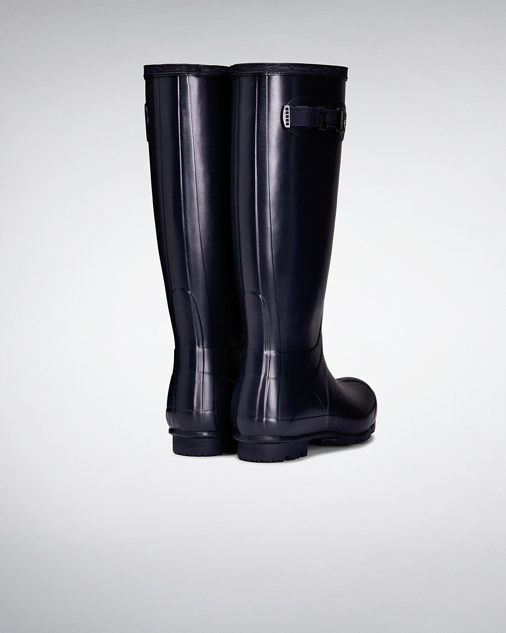 Bottes Hautes de Pluie Hunter Norris Field Femme Bleu Marine LQRCKFN-42